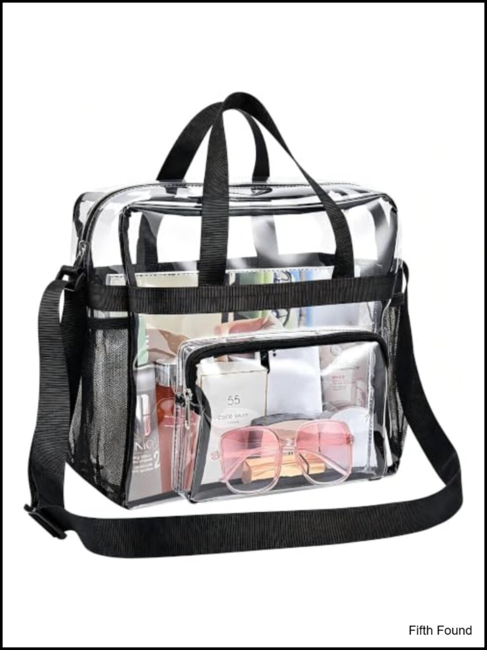 Clear PVC Stadium Approved Tote Bag Satchel Water Resistant Adjustable Strap